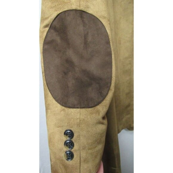 Linea Uomo Lined Blazer Premium Suede Sport Coat Patch Elbow Grandpa Tan Men 50R - Picture 8 of 12